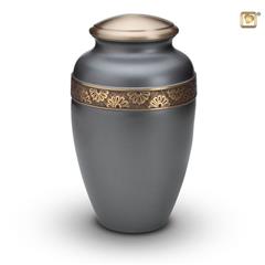 Messing urn met bloemenrand